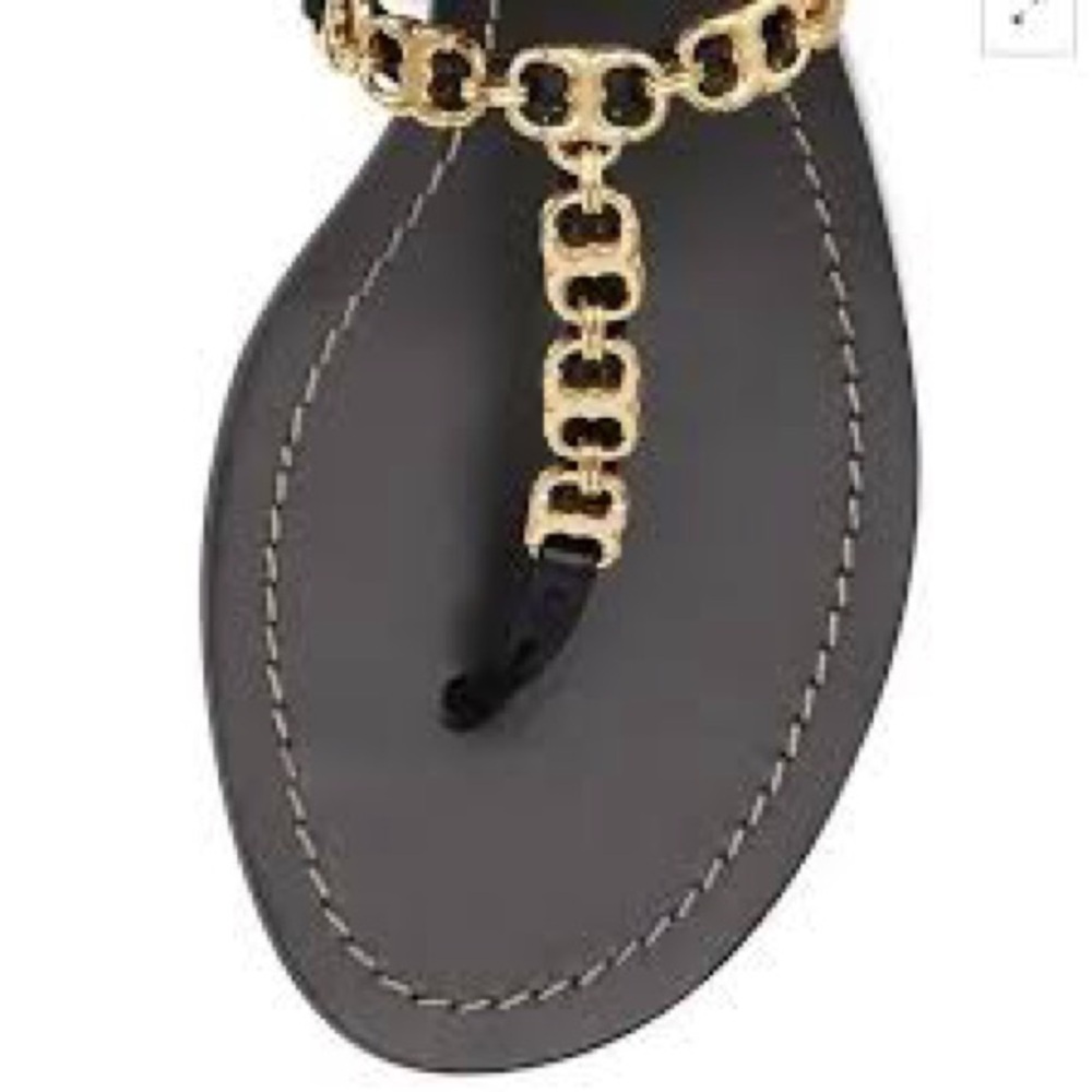TORY BURCH Gemini Black Leather Sandals